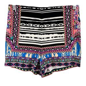 Flying Tomato Shorts Womens S Multicolor Tribal Aztec High Waisted Boho Festival